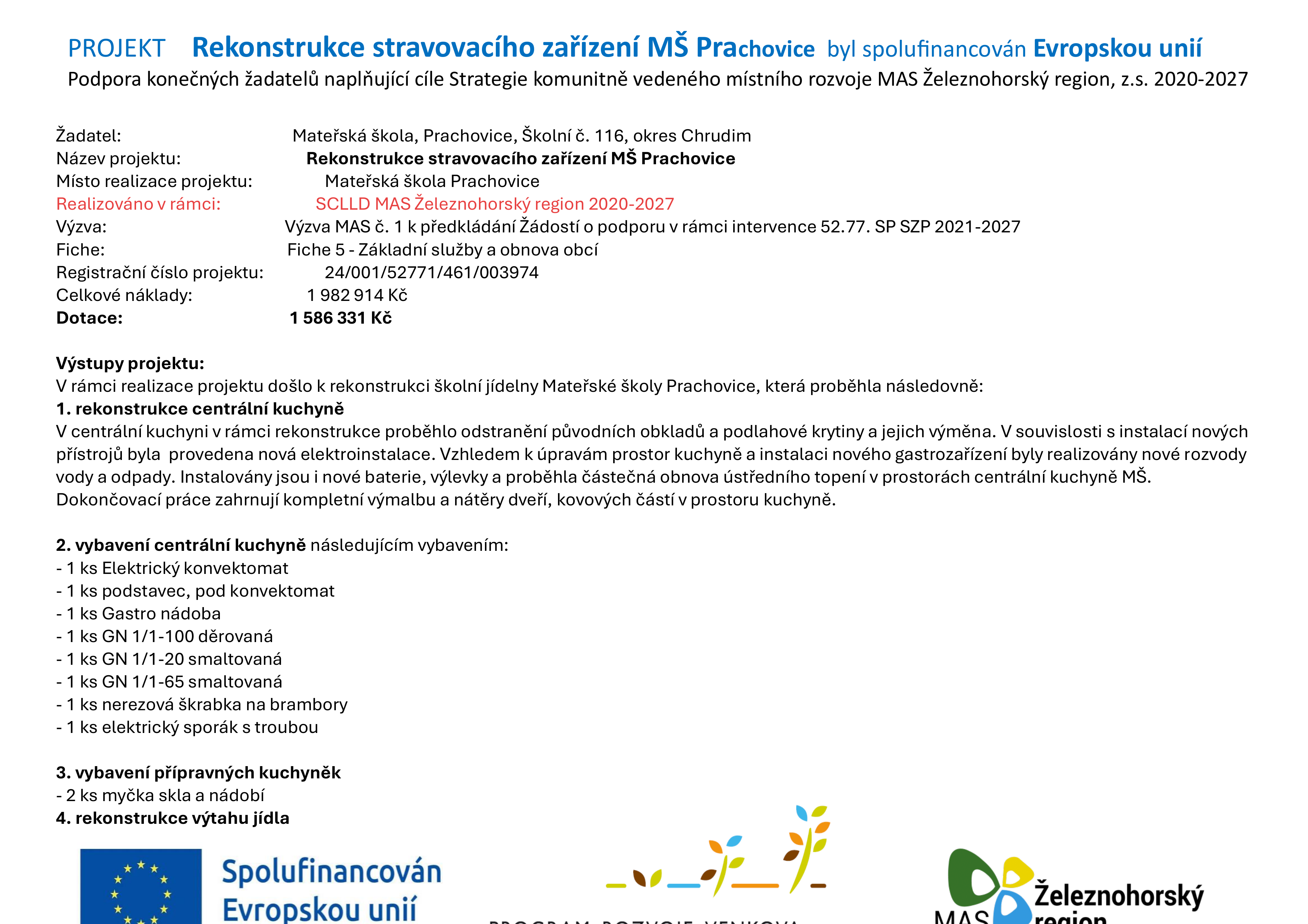 Projekt Bezplatné školní stravování Pardubického kraje