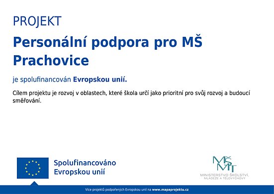 Projekt Personální podpora pro MŠ Prachovice